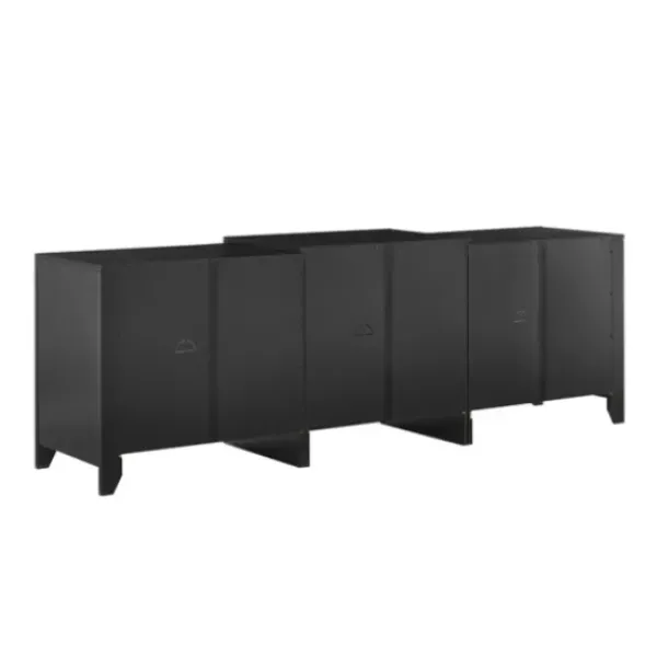 Tv Stands & Media Consoles-Kirkland's Home Wood 6-Shelf Media Cabinet Black