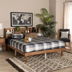Beds & Headboards-Kirkland's Home Wood Shelves Full Platform Bed Brown