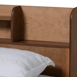 Beds & Headboards-Kirkland's Home Wood Shelves Queen Platform Bed Brown