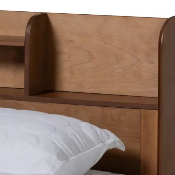 Beds & Headboards-Kirkland's Home Wood Shelves Queen Platform Bed Brown