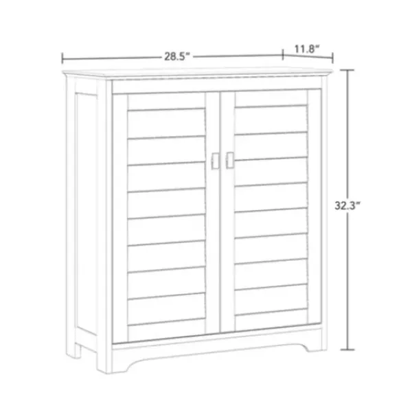 Bathroom Furniture-Kirkland's Home Wood Shutter 2-Door Cabinet White