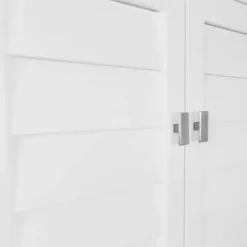 Bathroom Furniture-Kirkland's Home Wood Shutter 2-Door Cabinet White