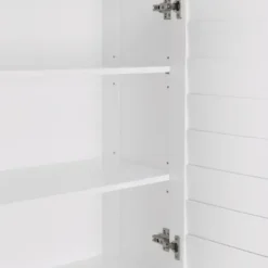 Bathroom Furniture-Kirkland's Home Wood Shutter 2-Door Cabinet White