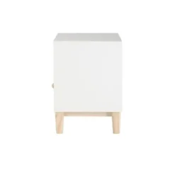 Nightstands-Kirkland's Home Wood Single Drawer Footed Nightstand White