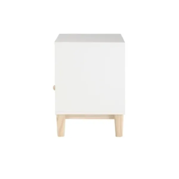 Nightstands-Kirkland's Home Wood Single Drawer Footed Nightstand White