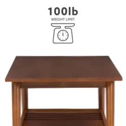 Coffee Tables-Kirkland's Home Wood Slatted Bottom Shelf Coffee Table Brown