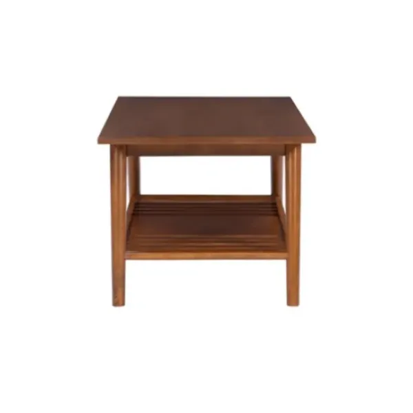 Coffee Tables-Kirkland's Home Wood Slatted Bottom Shelf Coffee Table Brown