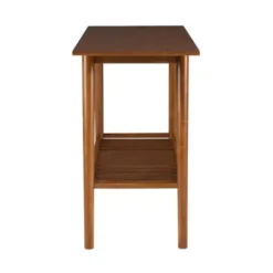 Console Tables-Kirkland's Home Wood Slatted Bottom Shelf Console Table Brown