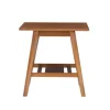 Accent & End Tables-Kirkland's Home Wood Slatted Bottom Shelf Side Table Brown