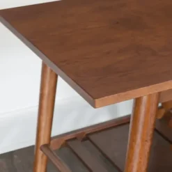 Accent & End Tables-Kirkland's Home Wood Slatted Bottom Shelf Side Table Brown