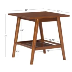 Accent & End Tables-Kirkland's Home Wood Slatted Bottom Shelf Side Table Brown