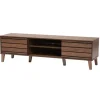 Tv Stands & Media Consoles-Kirkland's Home Wood Slatted Midcentury Tv Stand Brown