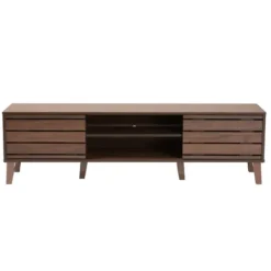 Tv Stands & Media Consoles-Kirkland's Home Wood Slatted Midcentury Tv Stand Brown
