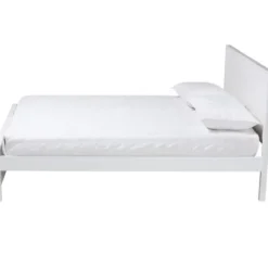 Beds & Headboards-Kirkland's Home Wood Slatted Queen Bed Frame White