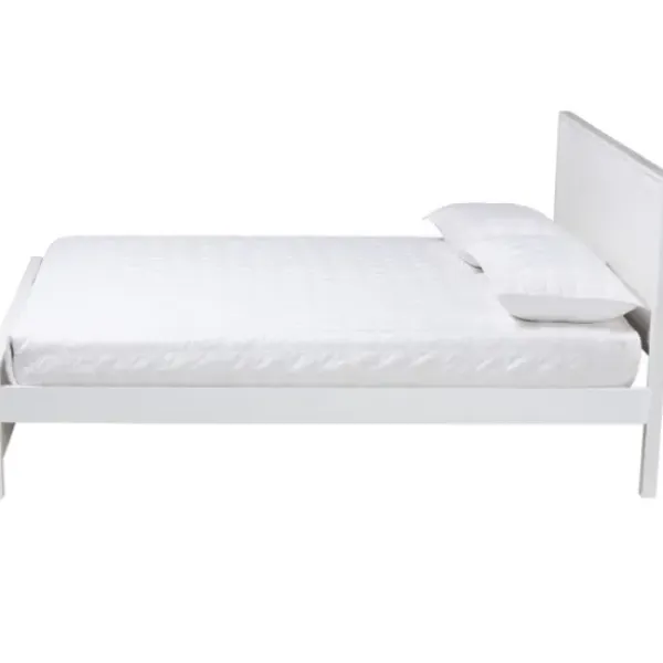 Beds & Headboards-Kirkland's Home Wood Slatted Queen Bed Frame White
