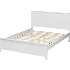 Beds & Headboards-Kirkland's Home Wood Slatted Queen Bed Frame White