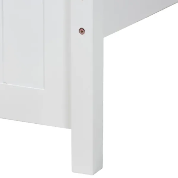 Beds & Headboards-Kirkland's Home Wood Slatted Queen Bed Frame White