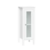 Bathroom Furniture-Kirkland's Home Wood Slim Single Glass Door Floor Cabinet White