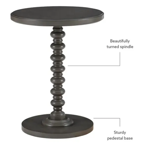 Accent & End Tables-Kirkland's Home Wood Spindle Side Table Gray