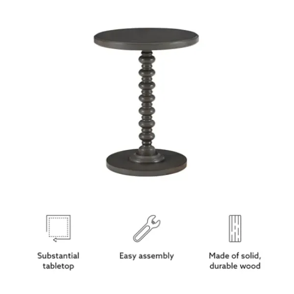 Accent & End Tables-Kirkland's Home Wood Spindle Side Table Gray