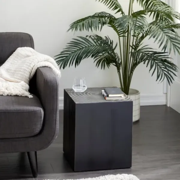 Accent & End Tables-Kirkland's Home Wood Square Accent Table Black