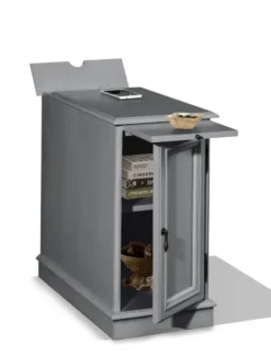 Accent & End Tables-Kirkland's Home Wood Storage And Charging Accent Table Gray
