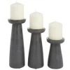 Candle Holders-Kirkland's Home Wood Tapered 3-Pc. Pillar Candle Holder Set Black