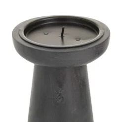 Candle Holders-Kirkland's Home Wood Tapered 3-Pc. Pillar Candle Holder Set Black