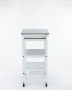 Kitchen Islands & Bar Carts-Kirkland's Home Wood 2-Tier Kitchen Cart White