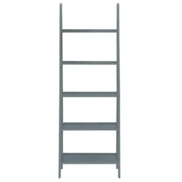 Bookshelves-Kirkland's Home Wood 5-Tier Ladder Bookshelf Gray