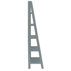 Bookshelves-Kirkland's Home Wood 5-Tier Ladder Bookshelf Gray