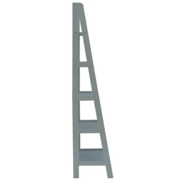 Bookshelves-Kirkland's Home Wood 5-Tier Ladder Bookshelf Gray