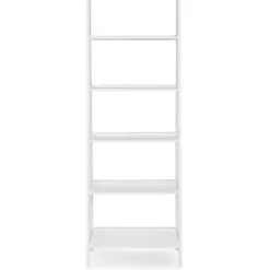 Bookshelves-Kirkland's Home Wood 5-Tier Ladder Bookshelf White