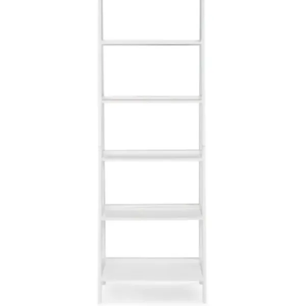Bookshelves-Kirkland's Home Wood 5-Tier Ladder Bookshelf White