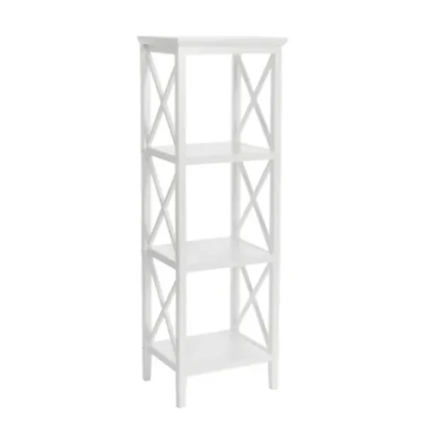 Bathroom Furniture-Kirkland's Home Wood 3-Tier Storage Shelf White