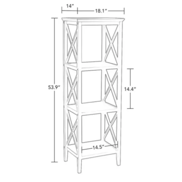 Bathroom Furniture-Kirkland's Home Wood 3-Tier Storage Shelf White