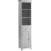 Bathroom Furniture-Kirkland's Home Wood 3-Tier Tower Cabinet Gray