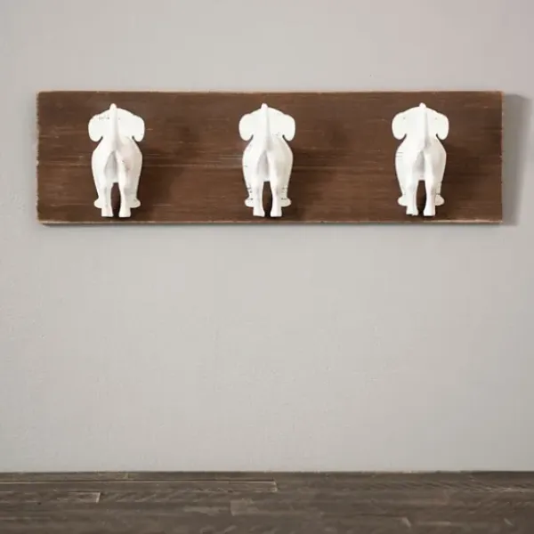 Hooks-Kirkland's Home Wood Tone Pet Leash Hook Wall Plaque Brown