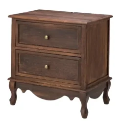 Nightstands-Kirkland's Home Wood Traditional 2-Drawer Nightstand Brown