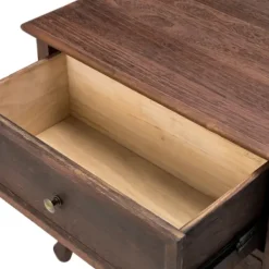 Nightstands-Kirkland's Home Wood Traditional 2-Drawer Nightstand Brown