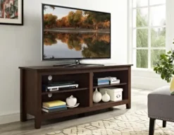 Tv Stands & Media Consoles-Kirkland's Home Wood Tv Stand, 58 In. Brown