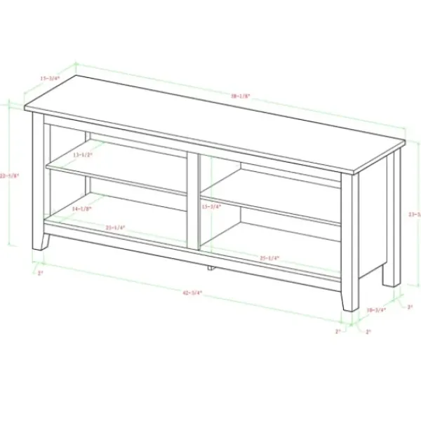 Tv Stands & Media Consoles-Kirkland's Home Wood Tv Stand, 58 In. Brown