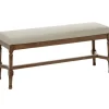 Benches & Ottomans-Kirkland's Home Wood Upholstered Burlap Seat Bench Brown