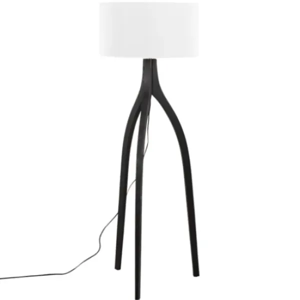 Floor Lamps-Kirkland's Home Wood Wishbone Floor Lamp Black