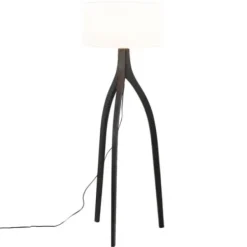 Floor Lamps-Kirkland's Home Wood Wishbone Floor Lamp Black