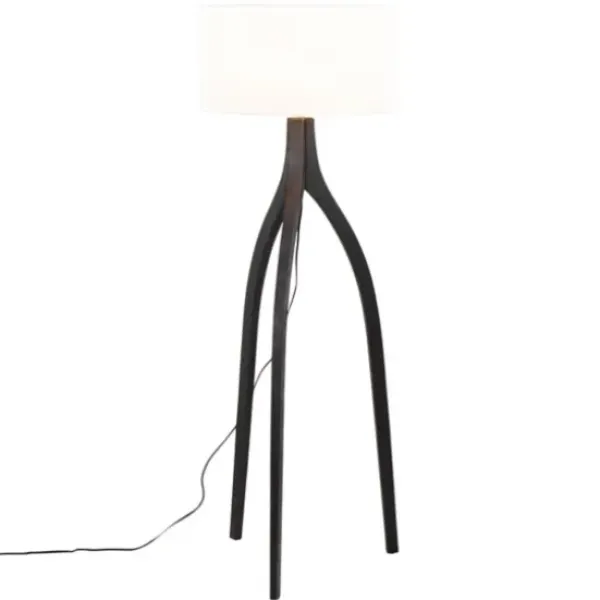 Floor Lamps-Kirkland's Home Wood Wishbone Floor Lamp Black