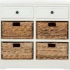 Cabinets & Sideboards-Kirkland's Home Wood Woven Baskets Cabinet White
