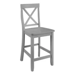 Bar Stools & Counter Height Stools-Kirkland's Home Wood X-Back Counter Stools, Set Of 2 Gray