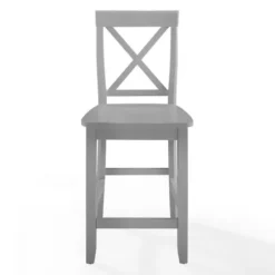 Bar Stools & Counter Height Stools-Kirkland's Home Wood X-Back Counter Stools, Set Of 2 Gray