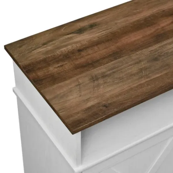 Cabinets & Sideboards-Kirkland's Home Wood X-Door Led Fireplace Cabinet White